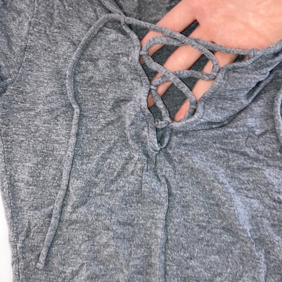 Garage grey long tee with crossovers!! - Picture 2 of 3